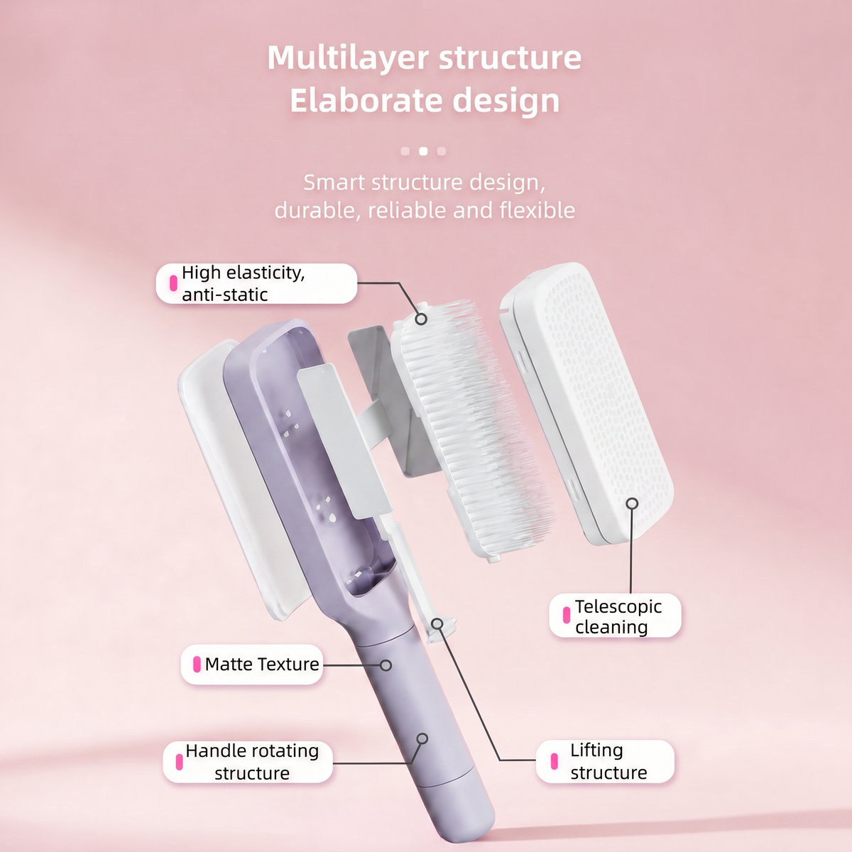 Self-Cleaning Detangling Hair Brush